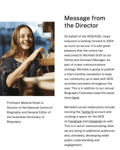 National Centre of Biography News, February 2024