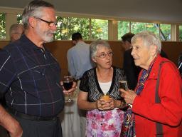 Roger Kauffman, Edna Kauffman, Jill Roe at online launch of Vol 18 of the Australian Dictionary of Biography, 2012
