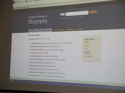 online launch of Vol 18 of the Australian Dictionary of Biography, 2012