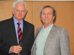 Peter Edgar, Mike Fogarty at online launch of Vol 18 of the Australian Dictionary of Biography, 2012