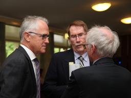 Malcolm Turnbull, Ian Young at launch of The ADB&#039;s Story, 2013