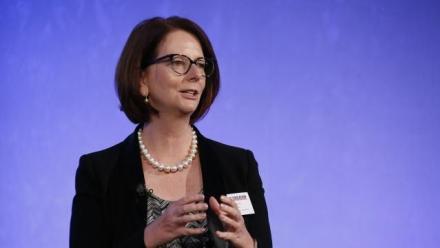 Image of Julia Gillard speaking at a conference