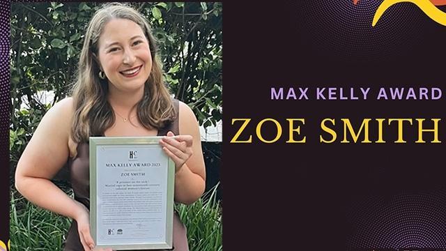 Zoe Smith wins the Kelly Award and NLA Scholarship