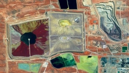 An aerial photograph of Olympic Dam Uranium Mine, South Australia